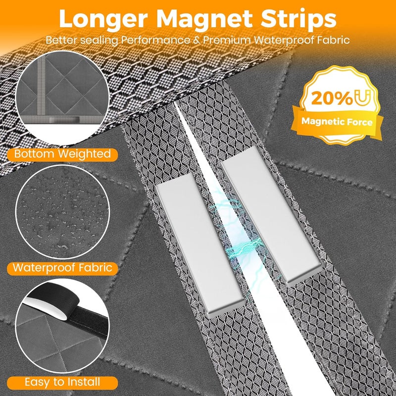 NABOWAN Magnetic Thermal Insulated Door Curtain for Winter - Fits Door Size 36" x 80", Keeps The Heat Inside The Area, Thicken Oxford Fabric & Multi-Layer Cotton, Screen Door Insulation Blanket Cover - Image 5